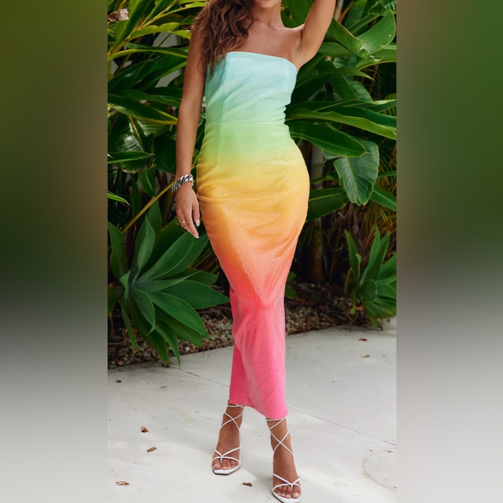 Runaway the Label - Malibu midi dress in Multi - XS